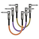 Kirlin 6" Angled Pedal Patch Cable 3-pack Multi Coloured IWC203PN-6inch