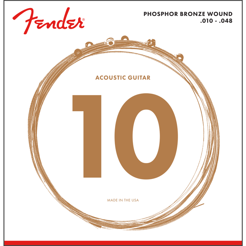 Fender 60XL Phosphor Bronze Acoustic Strings Ball End .010-.048 P/N 0730060402