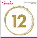 Acoustic Guitar Strings Fender 80/20 Bronze Ball End, 70L .012-.052