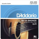 D'Addario EJ11 Acoustic 80/20 Bronze Guitar Strings Light