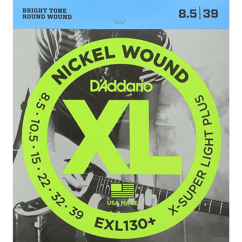 D'addario EXL130+ Nickel Wound, Extra-Super Light Plus, 8.5-39