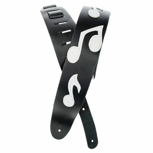 D'Addario Leather Icon Guitar Strap - Note. P/N:- 25lico1