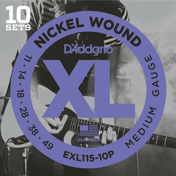 D'Addario EXL115 Pro Pack Electric Guitar Strings11-49.10 Sets At A Huge Saving!