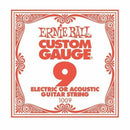 Ernie Ball .09 Custom Gauge Guitar Single Strings Electric or Acoustic Pack 6