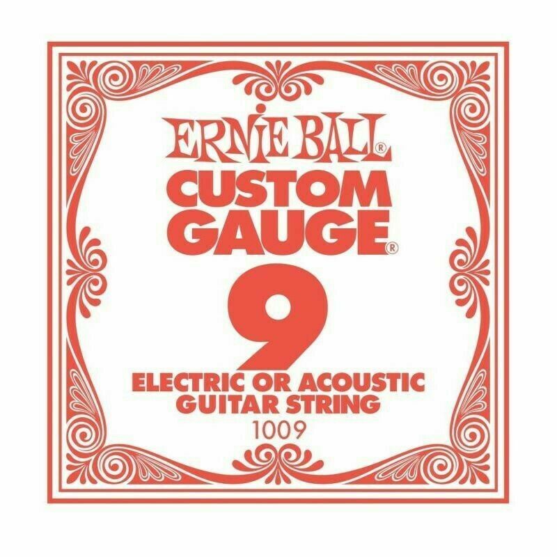 Ernie Ball .09 Custom Gauge Guitar Single Strings Electric or Acoustic Pack 6