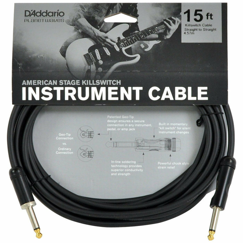 D'addario PW-AMSK-15 American Stage Kill Switch Instrument Cable