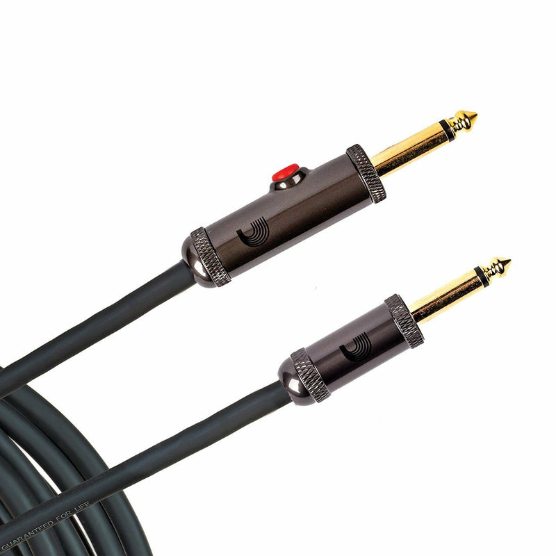 D'Addario PW-AGL-30 30' S/S Circuit Breaker Guitar Cable.Latching On/Off