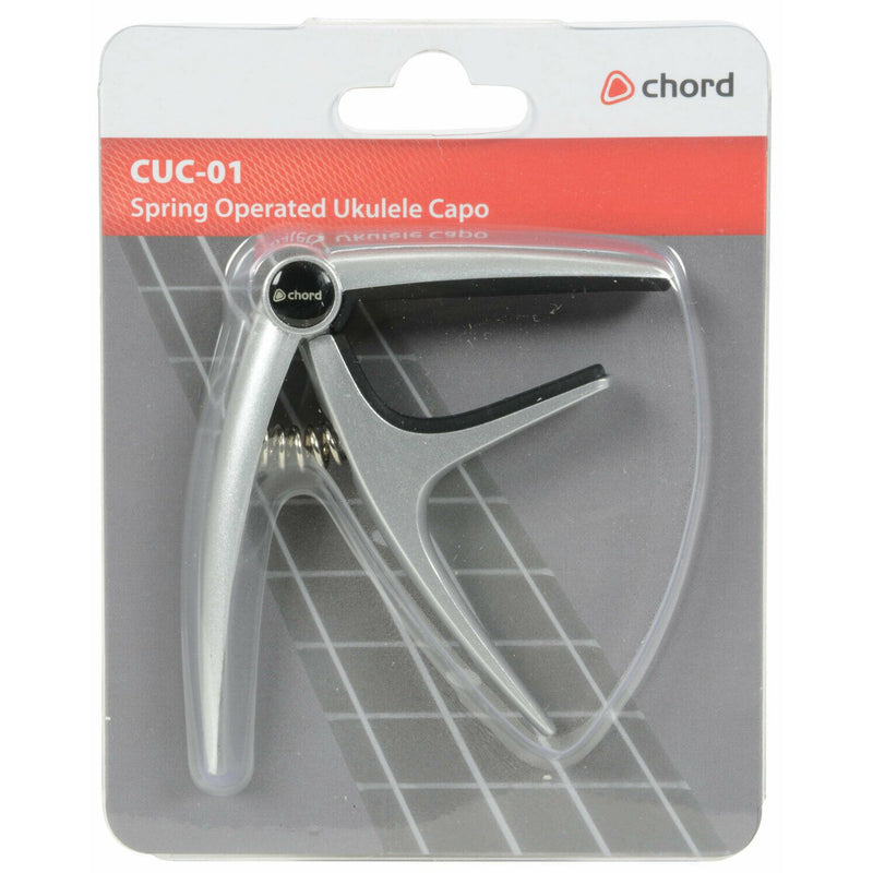 Chord CUC-01 Spring Operated Ukulele Capo, Silver p/n 173.212