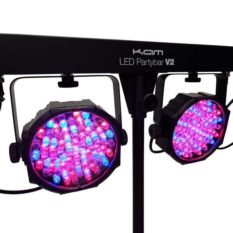 Stage Lighting Kam LED PartyBar V2, Lights, Stand, Carry Bag & Foot Controller