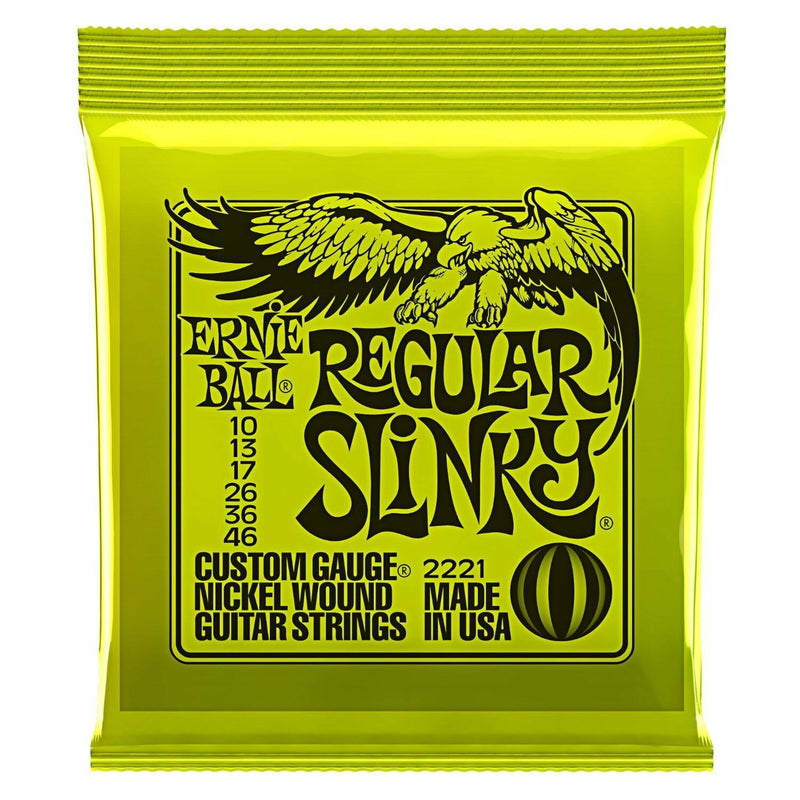 Ernie Ball 'Regular Slinky' Electric Guitar Strings Gauge 10-46. p/n 2221