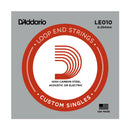 2x D'Addario LE010 Plain Steel Loop End Mandolin Strings (.10 Gauge )