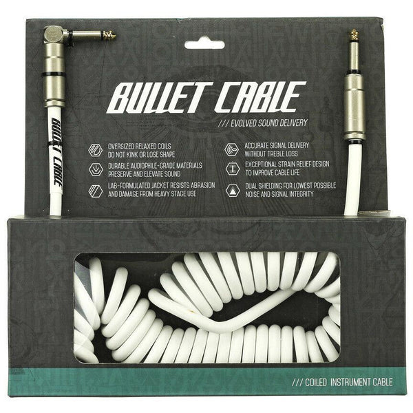 Bullet Cable Vintage-Style Coil Guitar Cable White  15 ft XUBC15CCW