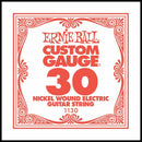 Ernie Ball .30 Nickel Wound Custom Gauge Guitar Single Strings Electric Pack 6