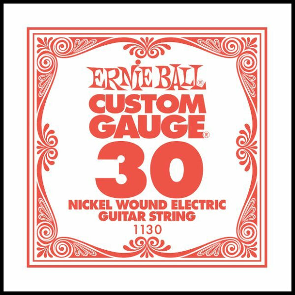 Ernie Ball .30 Nickel Wound Custom Gauge Guitar Single Strings Electric Pack 6