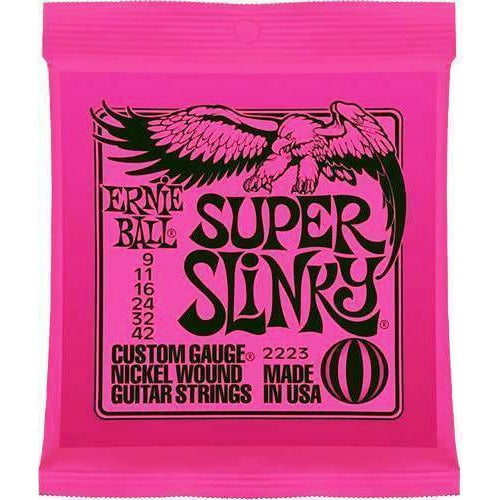 Ernie Ball 'Super Slinky'  Electric Guitar Strings Gauge 9 -42.p/n 2223