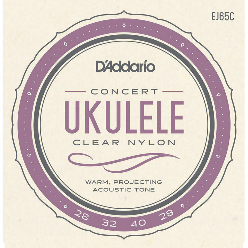 D'Addario EJ65C Pro-Arté Custom Extruded Nylon Ukulele Strings, Concert