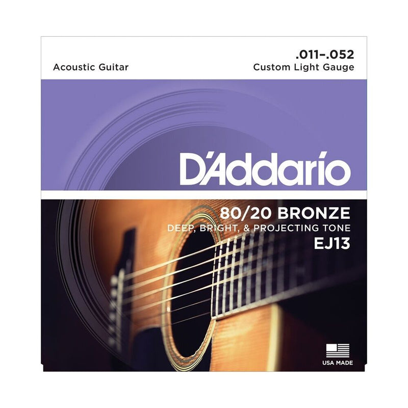 3 x D'Addario EJ13 Acoustic Bronze Guitar Strings Custom Light.3 Separate Packs