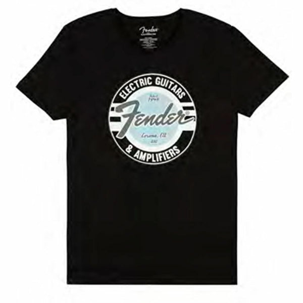Fender Guitar And Amp Logo Men's T Shirt - Black/Daphne Medium P/N 9193010517