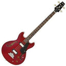 Aria TAB Classic Hollow Body Electric Bass Guitar Wine Red
