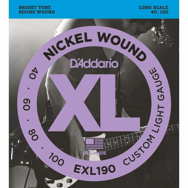 2 X D'Addario EXL190 Long Scale Nickel Wound Bass Guitar Strings 40 - 100