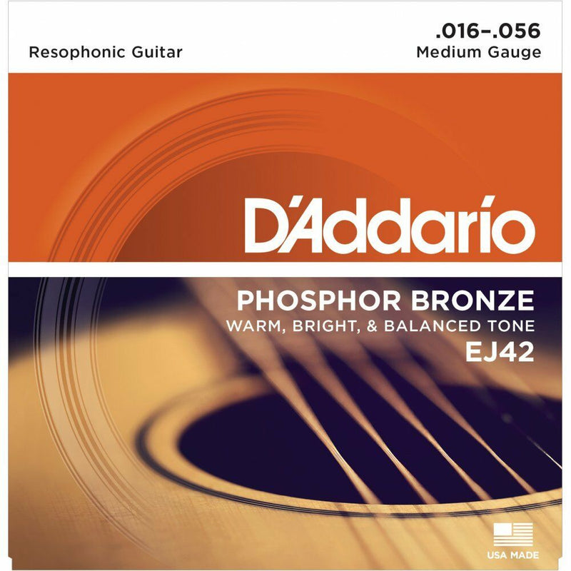 D'Addario EJ42 Phosphor Bronze Acoustic Strings. Dobro/ Resonator Guitar ,16-56