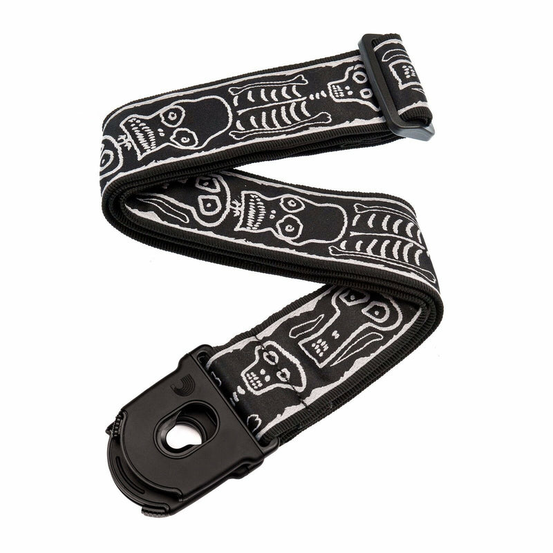 D'Addario Joe Satriani Planet Lock Guitar Strap -Skull N Bones.P/No -50PLJS01