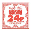 Single Guitar Strings, 6 Pack, 'G' / 'D' Ernie Ball .024P Custom Gauge