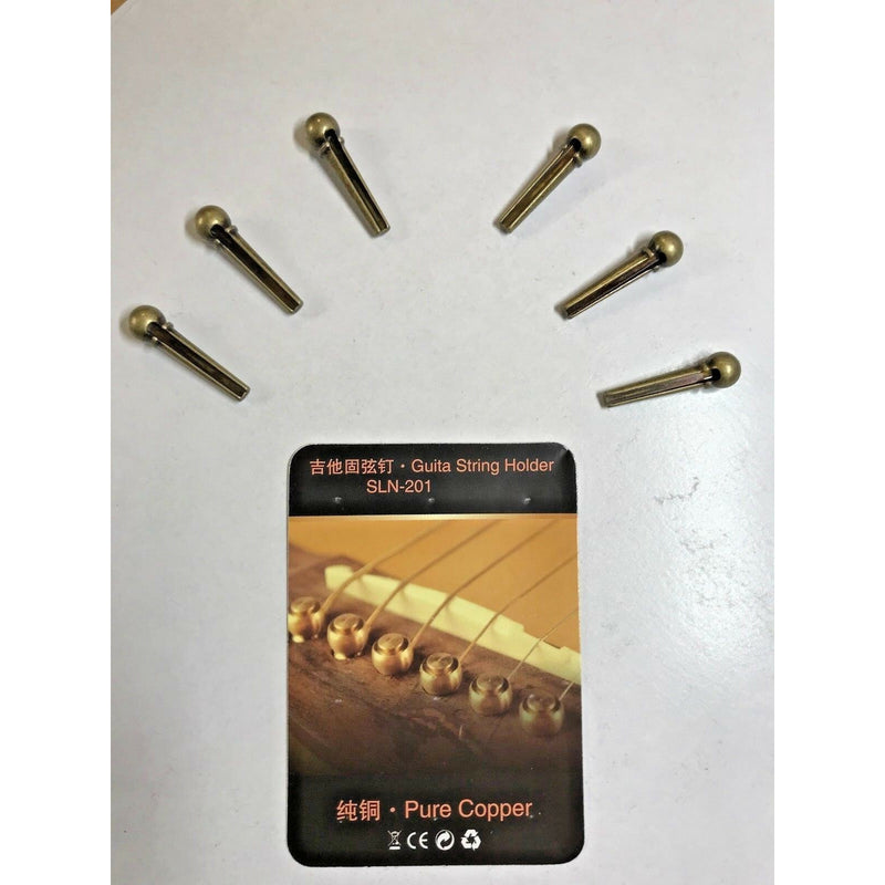 Acoustic/Electro Acoustic Metal Guitar End Pins 'Copper' Set Of 6.CMPIN3C