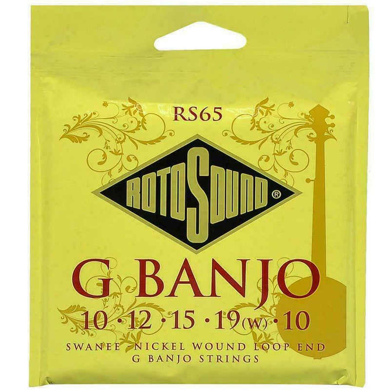 Rotosound RS65 5 String G Banjo Strings - Loop End Gauges: 10, 12 , 15, 19, 10