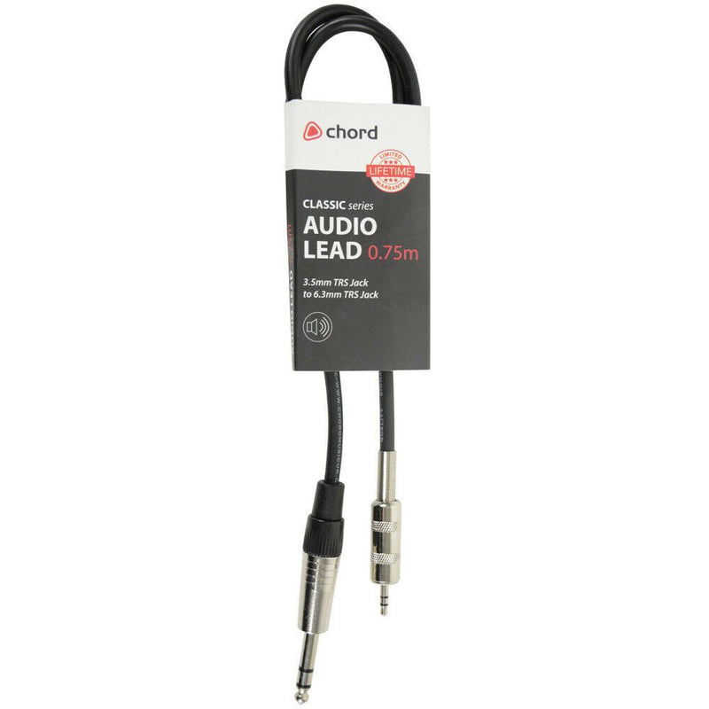 Chord Classic Audio Leads 6.3mm TRS Jack Plug - 3.5mm TRS Jack Plug P/N 190011