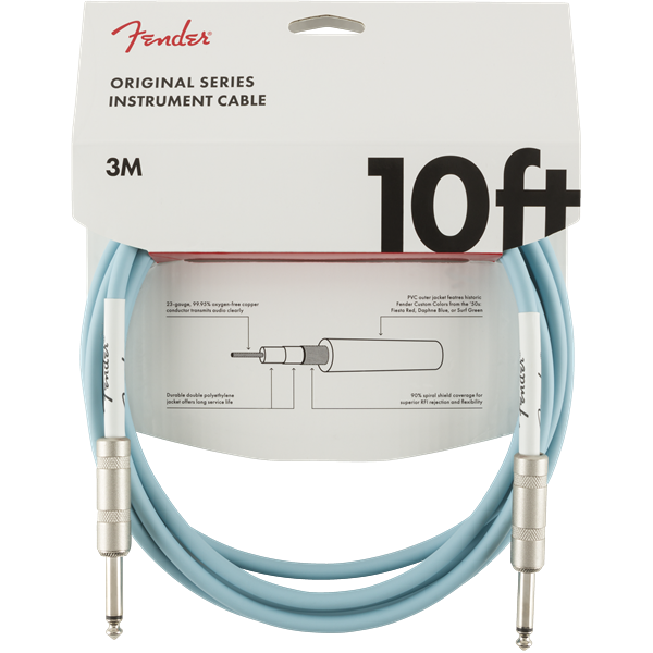 Fender Original Series Instrument Cable, 10ft, Daphne Blue P/N 0990510003