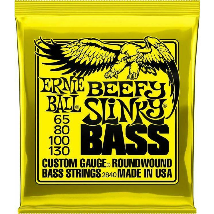 Ernie Ball 2840 'Beefy Slinky' Bass Strings.For Ultra-Low Tunings, 65/80/100/130