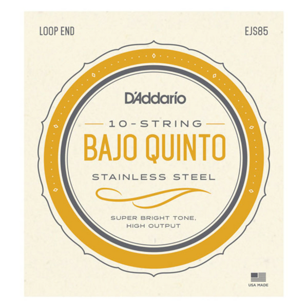 D'Addario EJS85 Bajo Quinto Stainless Steel Strings. 10 String Set
