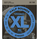 D'Addario EHR350 Half Rounds Stainless Steel Electric Guitar Strings 12-52