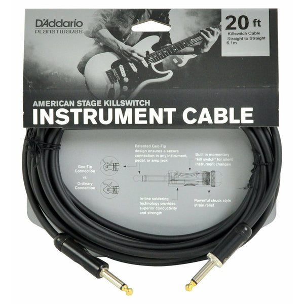 D'addario PW-AMSK-20 American Stage Kill Switch Instrument Cable