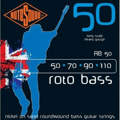 Rotosound RB50 Roto Bass Nickel on Steel Roundwound Bass Guitar Strings 50-110