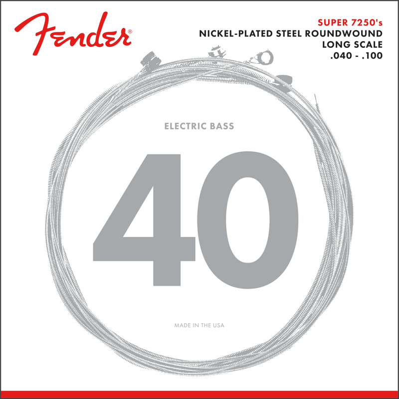 Fender 7250L Bass Strings, NPS, Long Scale, 7250L .040-.100 P/N 0737250403