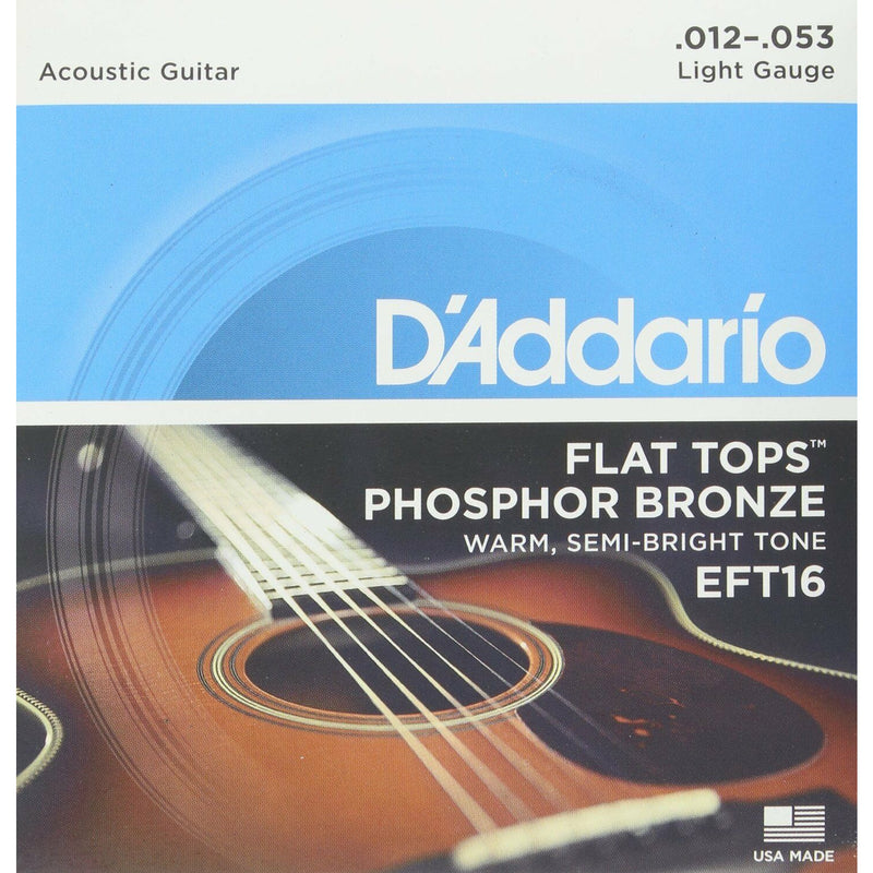 D'Addario EFT16 Flat Tops Light  (.012-.053) Phosphor Bronze  Acoustic Strings