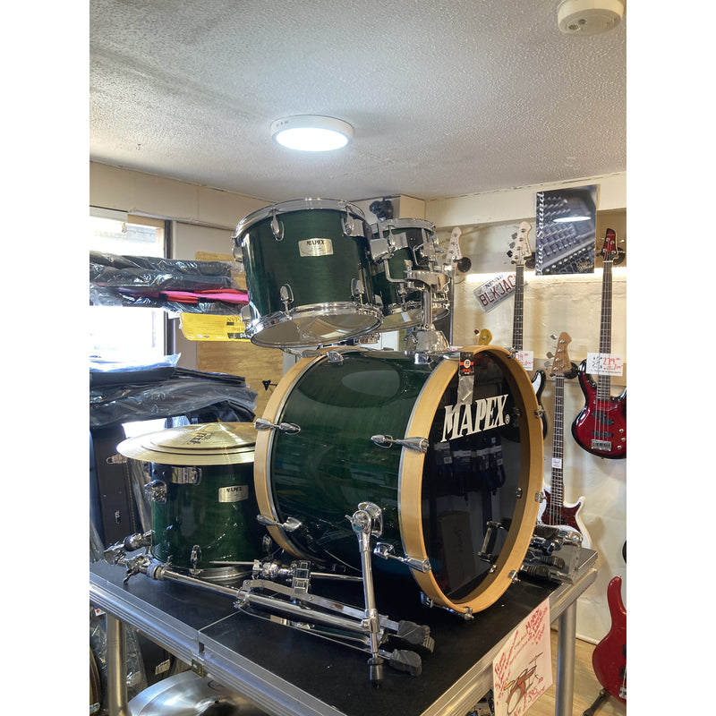 Mapex M series 5 Piece Full Drum Kit Green Marbled Effect, Includes Paiste PST Cymbals Plus Hardware