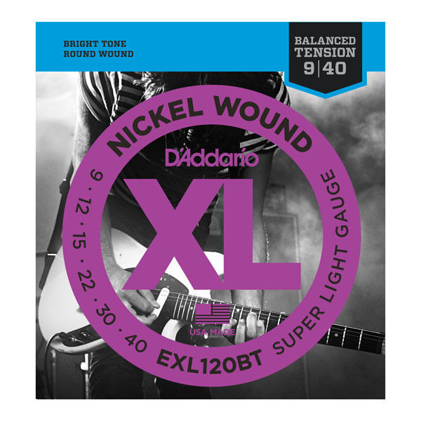 D'Addario EXL120BT Balanced Tension Electric Guitar Strings.9,12,15,22w,30w,40w