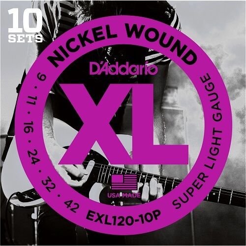 D'Addario EXL120  Pro Pack.10 SETS Nickel Wound,Super Light 9-42.BIG Savings !