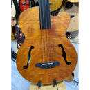 Aria FEB Fretless F Hole Acoustic Bass.Flamed Natural Nato Finish.On Board Tuner