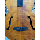 Aria FEB Fretless F Hole Acoustic Bass.Flamed Natural Nato Finish.On Board Tuner