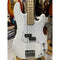 Aria STB-PB Solid Body Electric Bass Guitar. Gloss White With Maple Fretboard