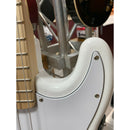 Aria STB-PB Solid Body Electric Bass Guitar. Gloss White With Maple Fretboard